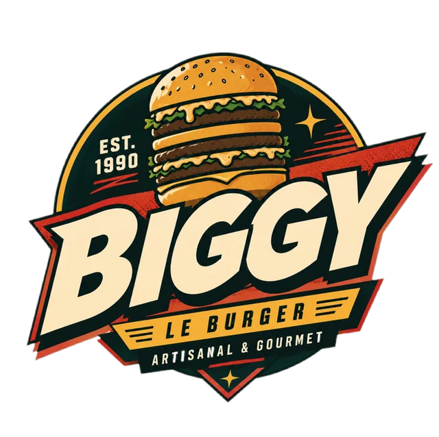 Logo du Biggy, le burger : artisanal et gourmet, depuis 1990